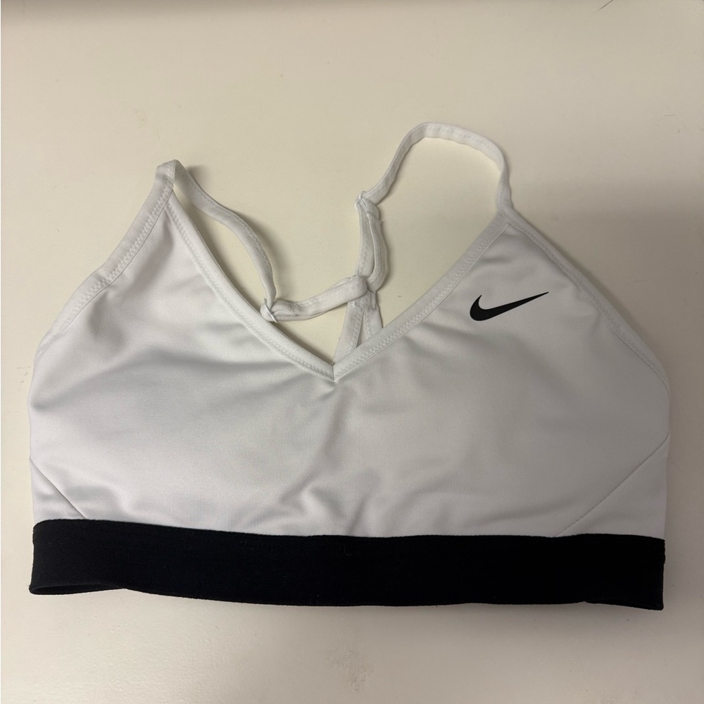 Nike Women's White and Black Sports Bra